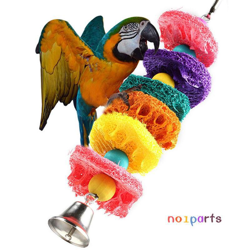 Pet Bird Toy Parrot Toys Cockatoo Conure Chew Loofah Sponge Bite