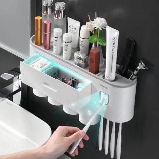 Magnetic Toothbrush Holder Bathroom Accessories Automatic Toothpaste Squeezer Dispenser for Home Bathroom Sets Storage