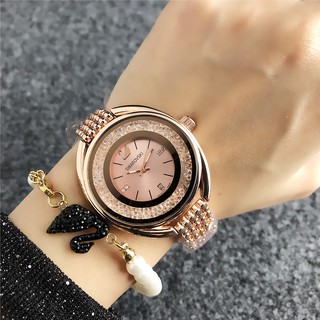 ✨[Bracelet+Box+Watch] Swarki Watch Set Quicksand Women's Watch 36mm Simple Quartz Watch Swan Women's Watch Precise Time Quartz Watch Pearl Bracelet Gift