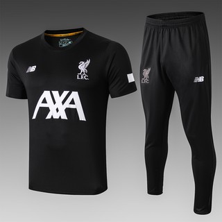 Liverpool football club Short Sleeve Training Suit Custom Any Name Number Soccer Football Shirt Tracksuit Kit black