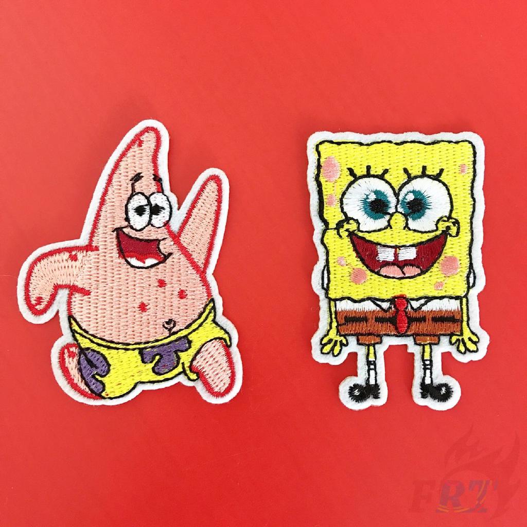 > Ready Stock < ☸ SpongeBob SquarePants S-1 Patch ☸ 1Pc SpongeBob / Patrick Star Sew On Iron On Patch