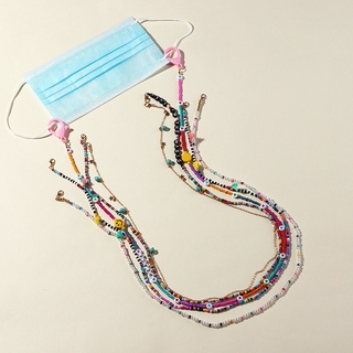 Mask lanyard cross-border colorful rice beads non-slip rope hanging neck lanyard drop-proof glasses chain shipped randomly