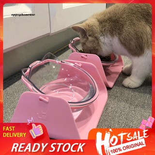 【OPHE】Adjustable Pet Neck Protect Bowl Dog Cat Inclinable Dish Puppy Food Water Feeder