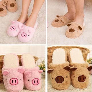 Men Women Couple Winter Pig Indoor House Slippers Anti-slip Home Warm Shoes Gift