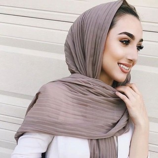 21 Colors Headscarf Hijab Instant Shawl Muslim Pearl Chiffon Folds