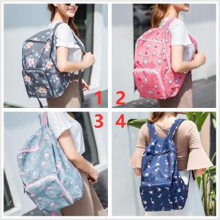New European Cath Big Flower Print Women Backpack Foldable Outdoor Student Bags Laptop Bag Storage Bag Travel Bag