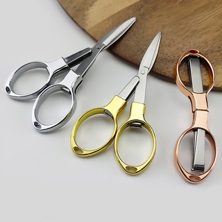 Mini Foldable Metal Clippers Portable Stainless Steel Folding Scissors