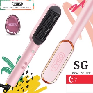 TYMO Ring Sakura Pink Hair Straightener Comb Authentic Iron with Built-in Brush Perfect for Professional Salon at Home (1)
