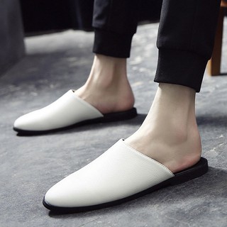 Men's House Slippers White Casual Slip-On Shoes