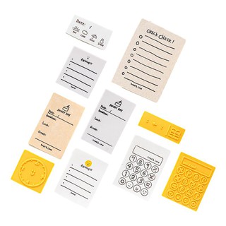 Winzige 3Pcs Time Manage Stamps Set Monthly Weekly Check List Memo Silica Gel Stamp Scrapbook Bullet Journal