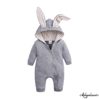 Mu♫-Autumn Winter Newborn Baby Boy Girl Clothes Rabbit Ears Long Sleeve Warm