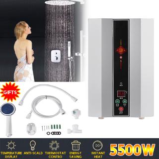 5500W 220V Instant Electric Water Heater Tankless Shower Hot Water System