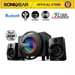 SonicGear Titan 5 BTMI 2.1 Speakers with Strong Bass and 7 LED Light [ 20Watt ]
