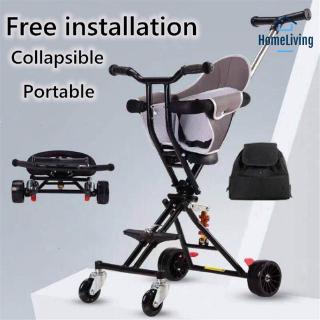 Children Tricycle Baby Lightweight Folding Artifact with Baby Go Out Baby Simple Trolley