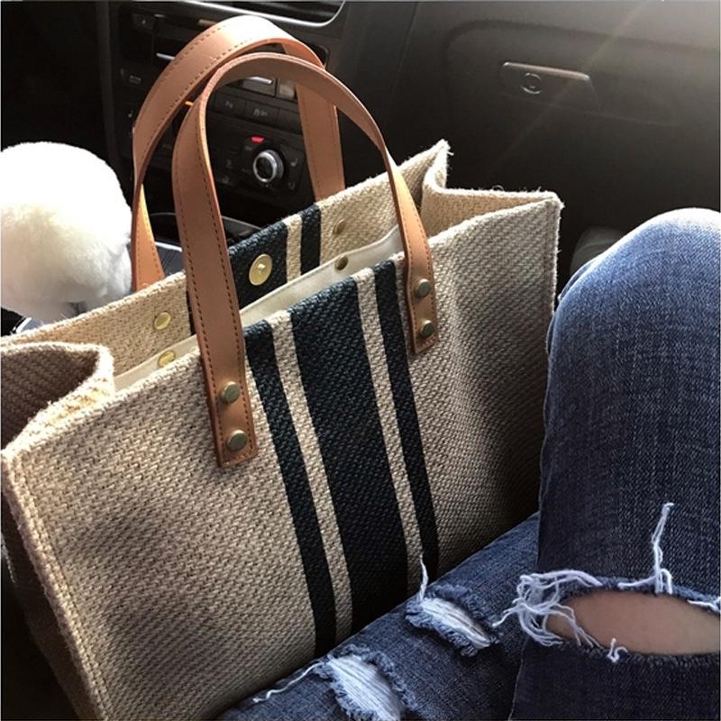 New HOBO Style Straw Knitting Bags Detachable Strap Shoulder Bag Crossbody Tote Bag Casual Bucket Handbags
