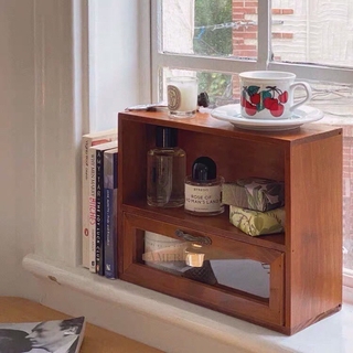 【insfree】🌱Desktop retro wooden drawer storage cabinet