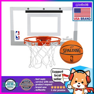 [sg stock] 100% authentic Spalding NBA Slam Jam Over-The-Door Mini Basketball Hoop basket ball