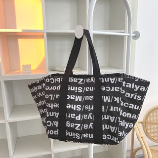Fashion Striped Picnic Portable Supermarket Japanese Korean Style Eco-friendly Bag Portable Foldable Shopping Bag Insula