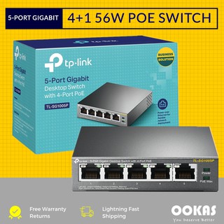 [Shop Malaysia] TP-Link 5-Port Gigabit Desktop Network Ethernet LAN Switch With 4-Port PoE TL-SG1005P