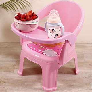 Baby baby dining table dining chair cartoon is called backrest chair plastic stool safe eating is called chair
