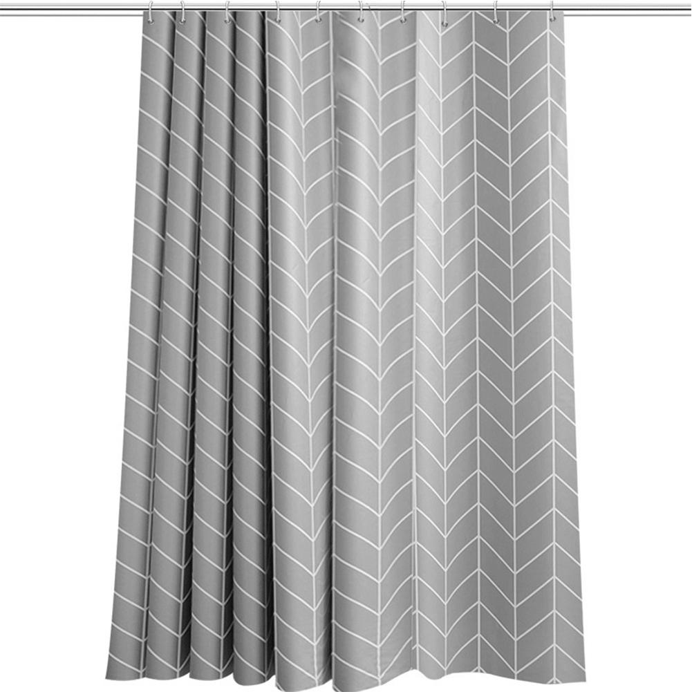 Extra Long Anti Mold Bathroom Supplies Geometric Pattern PEVA Shower Curtain