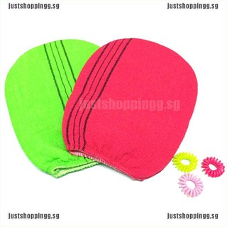 WY 2 colors Korean Italy Exfoliating Body-Scrub Glove Towel Green Red QQ