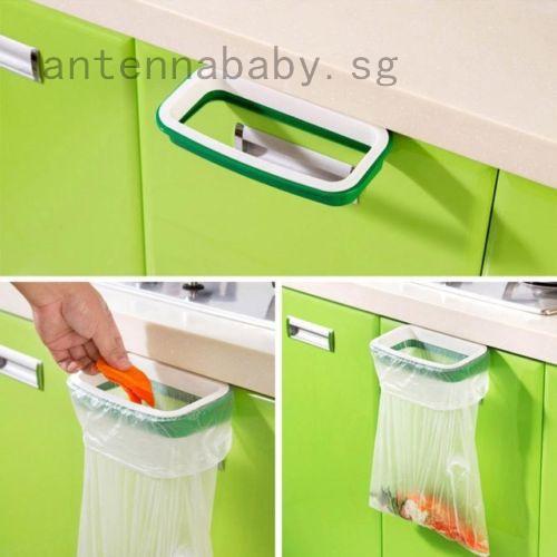 Kitchen Portable Door Garbage Waste Bag Can Trash Bin Rack Holder Hanger Plastic