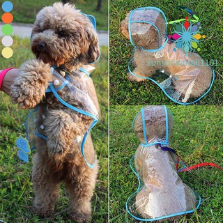 Dog Clothes Transparent Raincoat Waterproof Hooded Puppy Raincoats Hoody Clothing