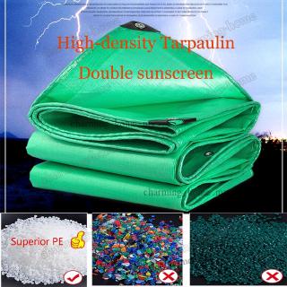 【READY STOCK】Tarpaulin Waterproof canopy 1x1m Canvas Sheet Double waterproof Green Tarpaulin Sheet