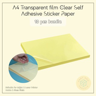 A4 10pcs Clear Transparent Self Adhesive Sticker Paper for laser/inkjet printer (1)