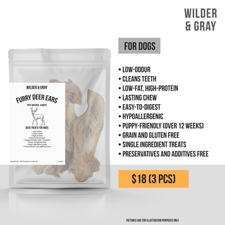 Natural Dog Treats ▶ Furry Deer Ears ▶ All Natural Single Ingredient Pet Treats