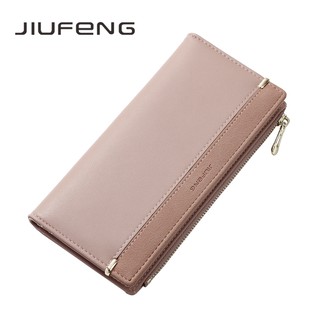 JIUFENG Korean Long Zipper Wallet Multi-card Clutch Bag Purse Women