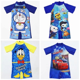 Cartoon Swimsuit Bear Doraemon Duck Car One Piece Boy Swimwear Onepiece Swimming Suits