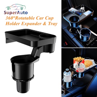 SuperAuto Car Water Drink Cup Holder Car Organizer Expander Adapter 360°Rotating Base Cup Holder Air Vent Cup Phone Rack