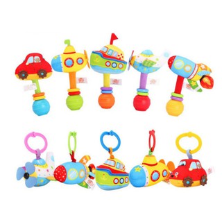 Kids Baby Plush Car Boat Shape Handbells Rattles Bed Stroller Bells Hanging Toys