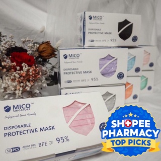 *NEW COLOUR* MICO DISPOSABLE FACE MASK (50pcs) READY STOCK