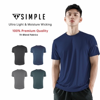 TSIMPLE Short Sleeve Round Neck Dri-Fit Tee | Casual | Unisex Sports | Activewear | Anti Odor