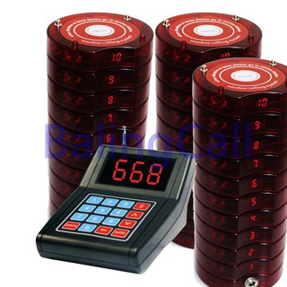 30 Coaster Pager Buzzer 1 Keypad Caller Wireless Calling System for Restaurant