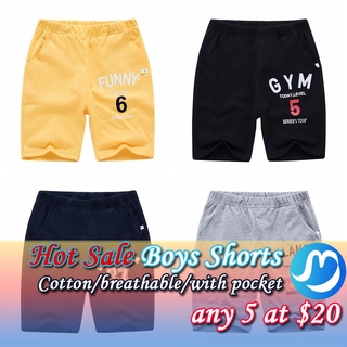 【MANYUE】Boys Bottom elastic casual chirdrens pants summer letter printed cotton sports shorts