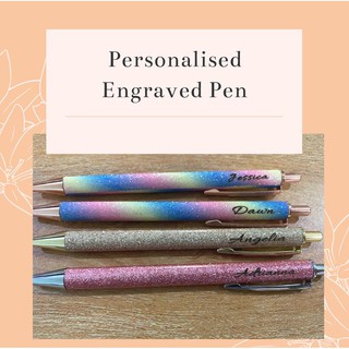Personalised Engraved Glitter Pen. Ideal Gifts For Teachers Day And Any Occasion. Come With Gift Box
