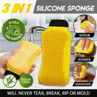3-In-1Sponge Hero Silicone Cleaning Brush Multi-Function Kitchen Silicone Sponge (1)