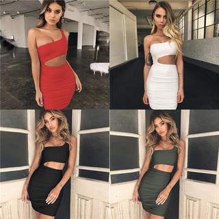 Women Sexy Strapless Off Shoulder Sexy Bodycon Bandage Dress Sleeveless Hollow Out Party Dresses