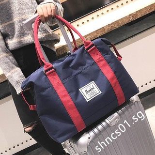 【STOCK】Canvas shoulder large capacity short distance travel handbag duffel bag