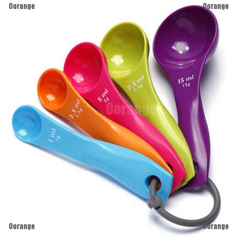AG 5PC Style Kitchen Colourworks Measuring Spoons Spoon Cup Baking Utensil Set Kit BH OOR