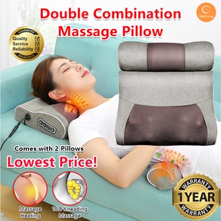 💖Premium Quality Guarantee💖 Double Combination Wormwood Electrical Massage Pillow Shoulder Neck Massager