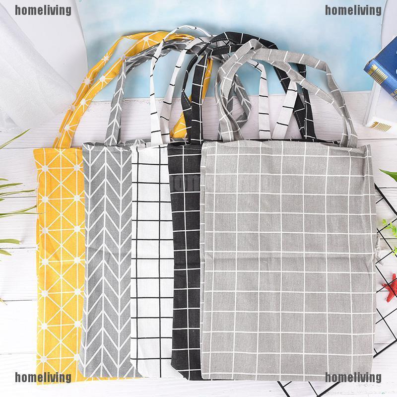 canvas check bag tote messenger outdoor cotton shoulder plaid shopping (1)