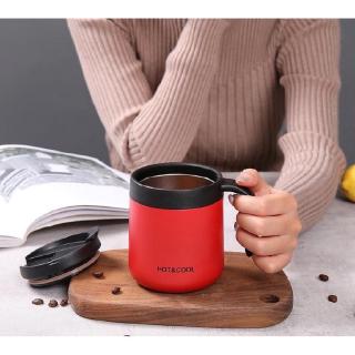 🔥2020 Latest🔥 （500ml）Insulated Tumbler Coffee Travel Mug Vacuum Insulated Coffee Thermos Cup Stainless Steel with on Lid