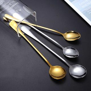 Hot ice tip spoon ice round spoon stainless steel spoon titanium plated round ice spoon stirring spoon