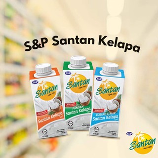 [Shop Malaysia] S&P SANTAN COCONUT MILK 200ML (ORIGINAL/PANDAN/REDUCE FATS) & 1L (ORIGINAL)