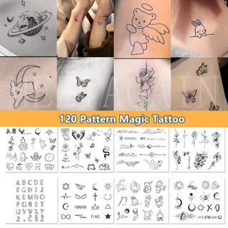 【MEETAGAIN】8 Sheets 120 Patterns Magic Tattoo Waterproof Temporary Tattoo Sticker Lasts To 15 Days
